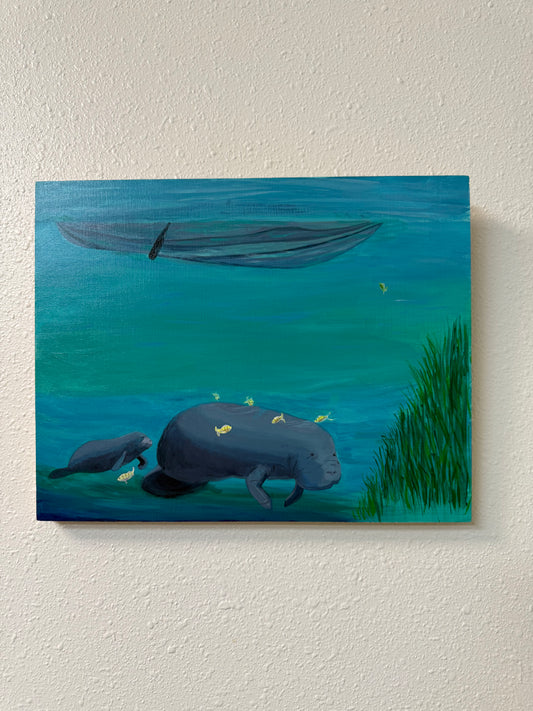 "Manatees with Kayak" - Jennifer Lindquist