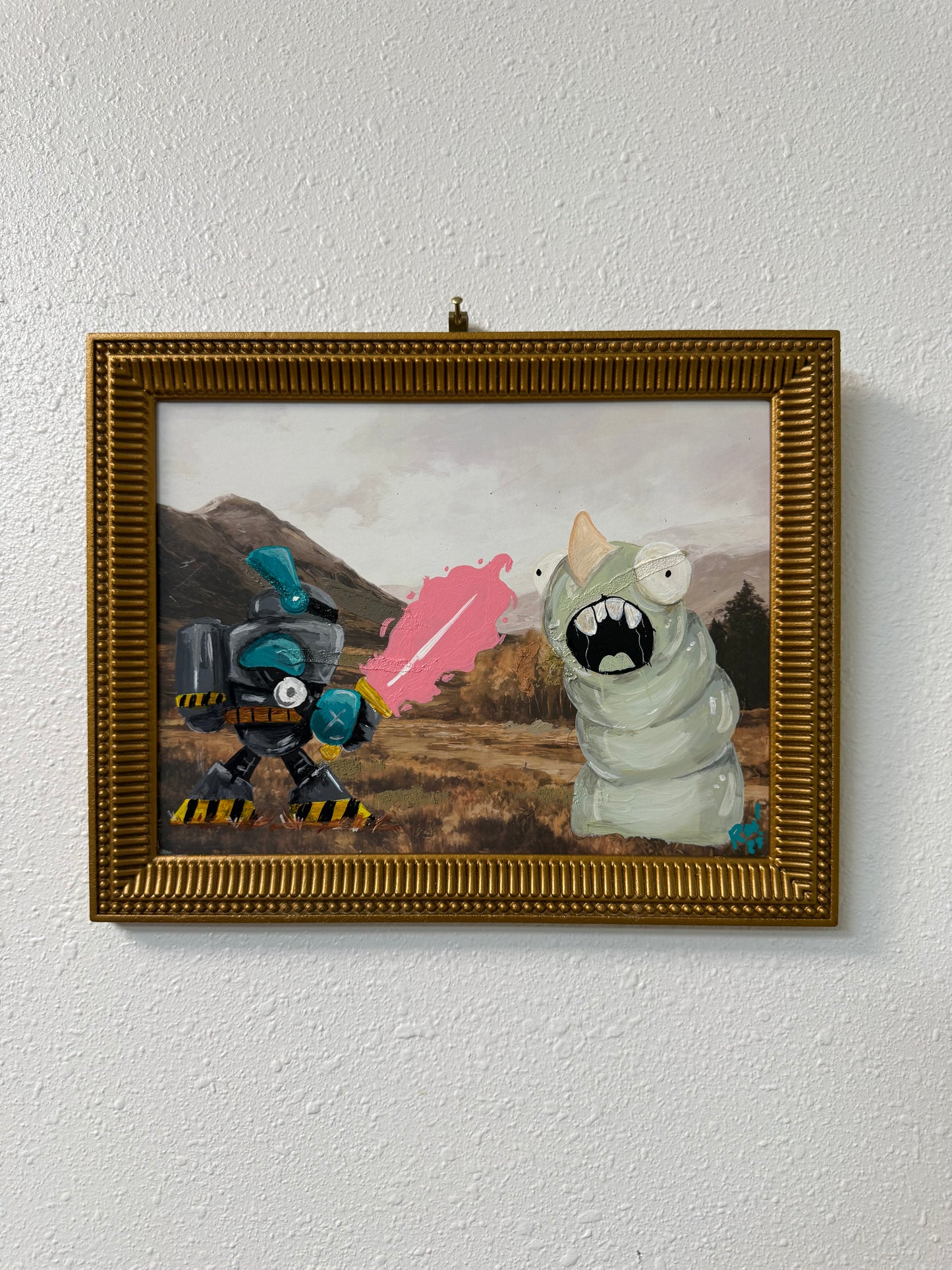 Defaced: "Robot vs. Worm" - Randall Paints