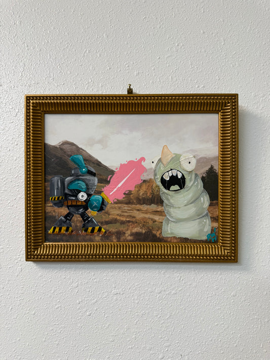 Defaced: "Robot vs. Worm" - Randall Paints
