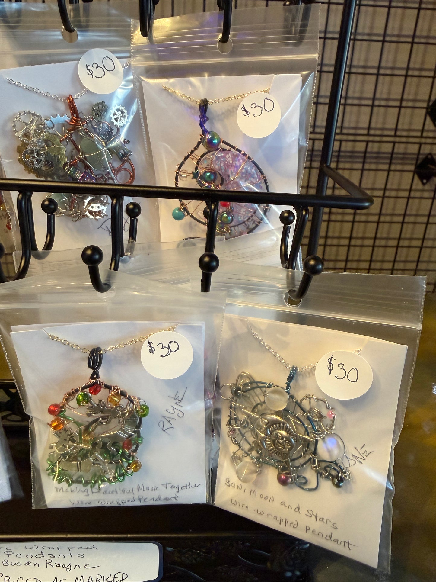 Wire-Wrapped Pendants - Susan Rayne (PRICE AS MARKED)